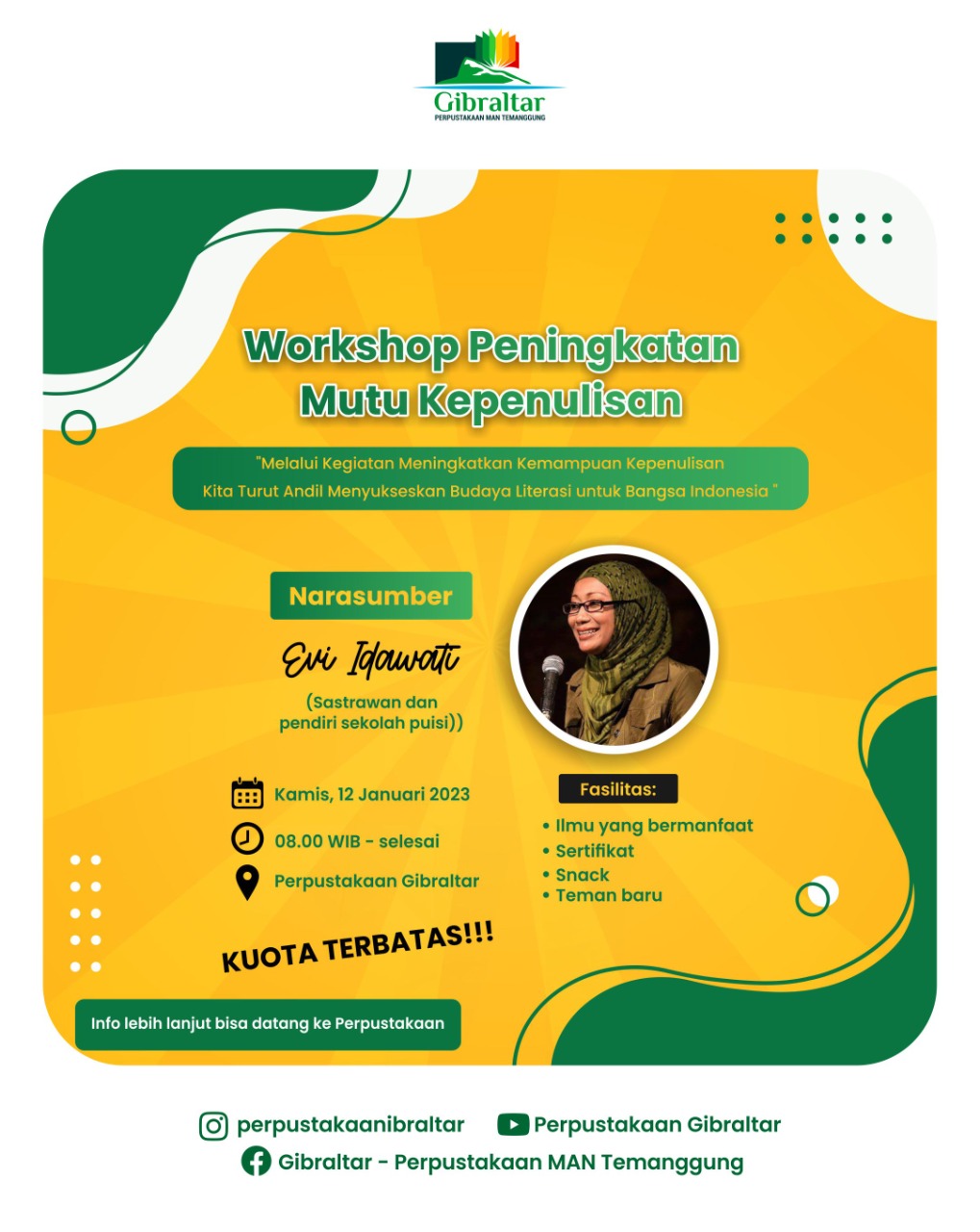 Workshop Tentang Kepenulisan Bersama Evi Idawati MAN Temanggung